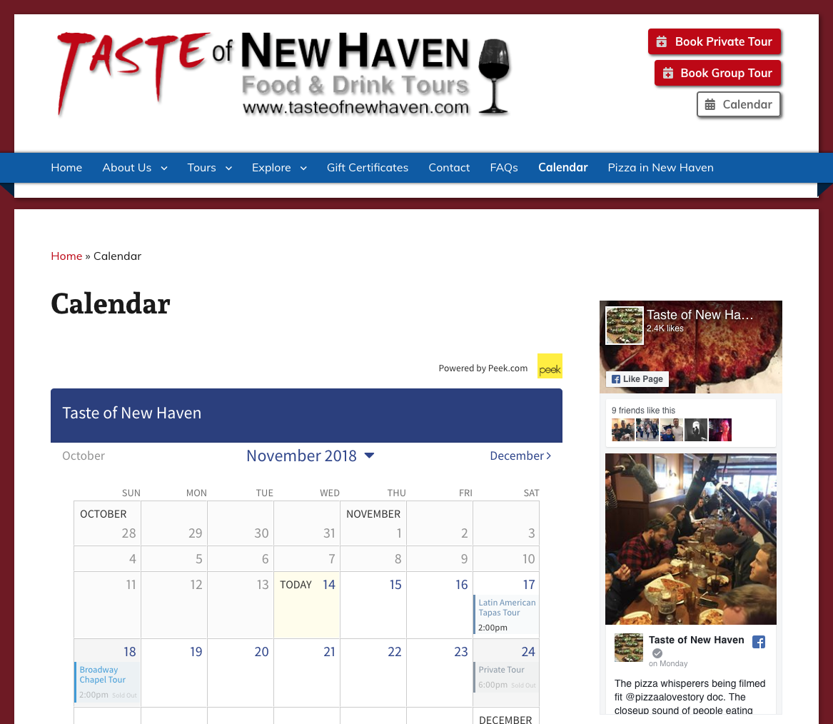Taste of New Haven Calendar