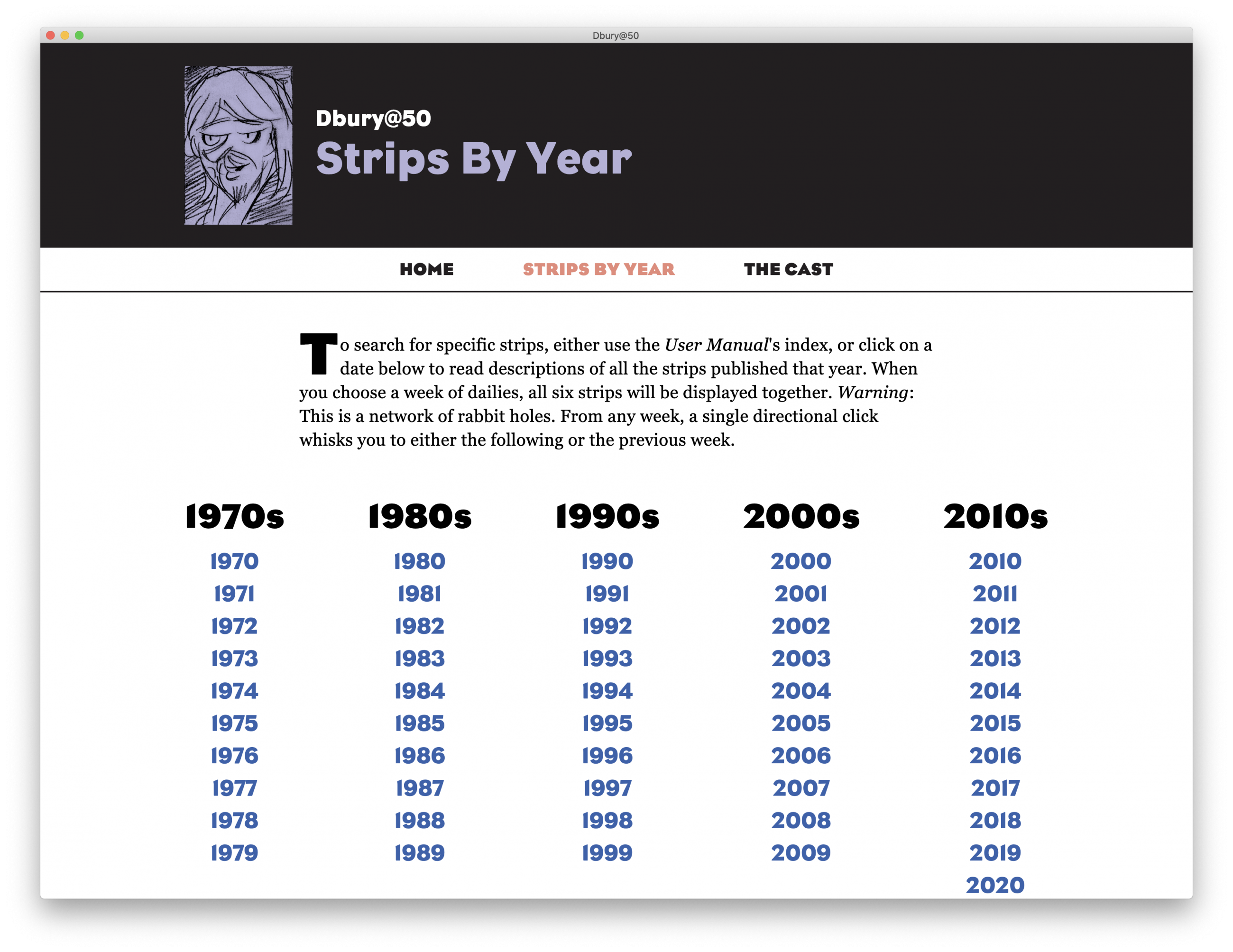 Strips by year